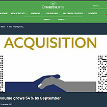 M&A volume grows 54% by September